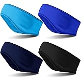 Syhood 4 Pieces Kids Fleece Headband Winter Ear Headbands Warmer Ear Muff for Child Outside Sporting Running