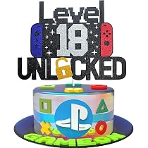 Amazon.com: Happy 18th Birthday Video Game Cake Topper Level 18 ...