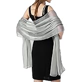 Ladiery Sheer Crepe Shawls and Wraps for Formal Evening Party,Women Soft Shimmer Light-weight Travel Festival Shawl