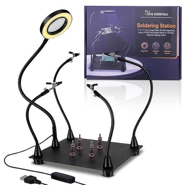 HELPING HANDS SOLDERING STATION WITH 3X MAGNIFYING LAMP...