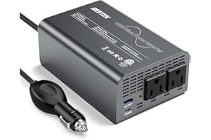 BESTEK 400W Pure Sine Wave Power Inverter - DC 12V to 110V AC Converter, Fast Car Charger Adapter with 30W USB-C/18W Quick Charge/Dual 110V AC Outlet, Car Plug Adapter Outlet for Laptop