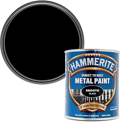 Hammerite Direct to Rust Metal Paint Smooth Black 750ml Rust Protection