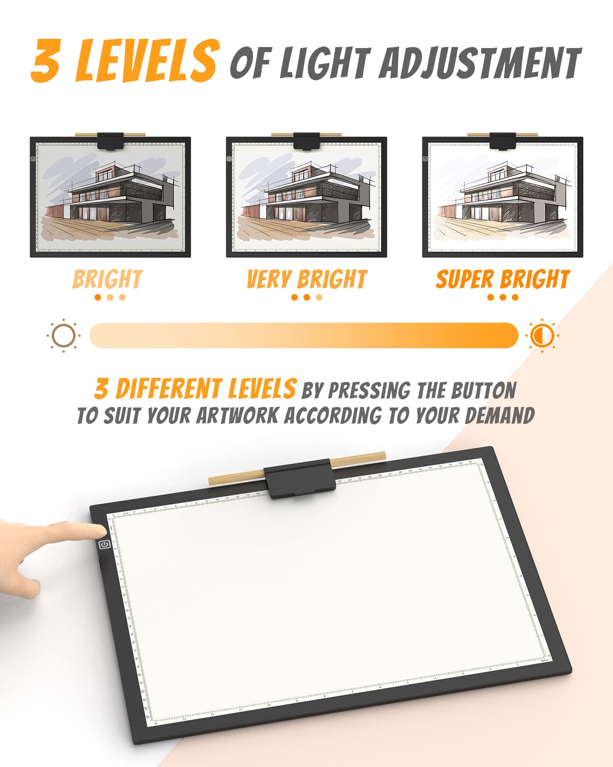 KACOLA A3s Light Pad for Diamond Painting, Light Board, Tracing Light Box by Magnetic for Weeding Vinyl, Ultra-Thin Copy Board with 3 Adjustable Brightness for Drawing, Sketching, Animation