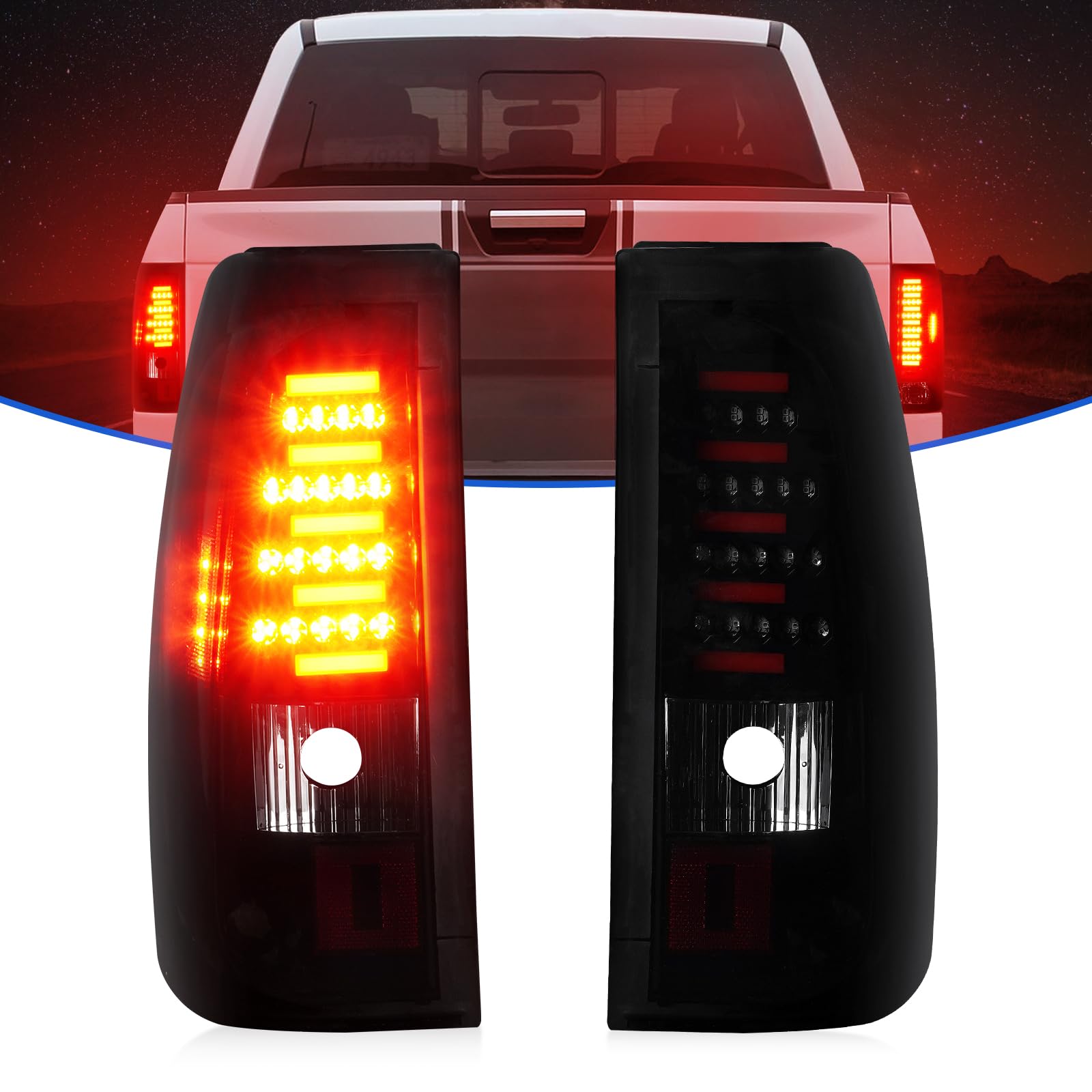 Photo 1 of LED Tail Light Fit for Chevy Silverado & for GMC Sierra 1500 2500 HD 2003-2006, Silverado Sierra 3500 2004-2006, Silverado/Sierra Classic Models 2007, Taillight Assembly Black Housing Smoke Lens