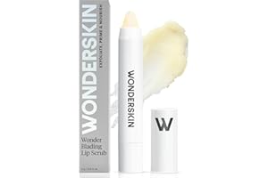Wonderskin 3-in-1 Lip Scrub Exfoliator & Moisturizer, Lip Exfoliator Scrub, Hydrating Balm for Soft, Nourished, Flake-Free Lips with One-Step Prep, 0.10oz