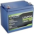 ExpertPower 12V 35Ah Lithium LiFePO4 Deep Cycle Rechargeable Battery | 2500-7000 Life Cycles & 10-Year Lifespan | Built-in BMS | RV, Solar, Marine, Overland, Off-Grid, Scooter