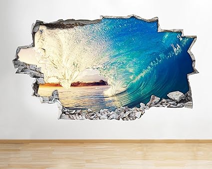 tekkdesigns A221 Ocean Sea Wave Surfen Strand Wand Aufkleber 3D Poster Art Aufkleber Vinyl Raum Kids Schlafzimmer Baby Kinder