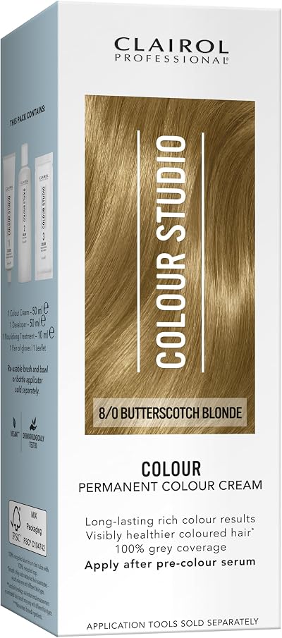 Clairol Colour Studio Permanent Colour Cream Butterscotch Blonde 8/0 50ml