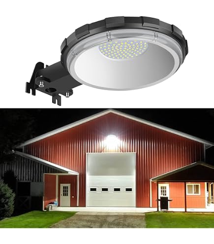 WYZM 75W LED Barn Light With Dusk-to-Dawn Photocell – Outdoor Security Area Light, White