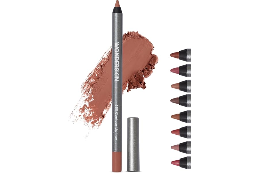 Wonderskin Lipliner Pencil – 360 Contour Lipliner, Long Lasting, Sharpenable, Waterproof and Transfer-Proof Brown Lip Liner Pencil (Saddle)