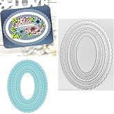 Scalloped Oval Nesting Metal Frame Wedding Cutting Dies, Lace Cut Stencils for DIY Photo Decorative Embossing Paper Dies for Scrapbooking Card Making