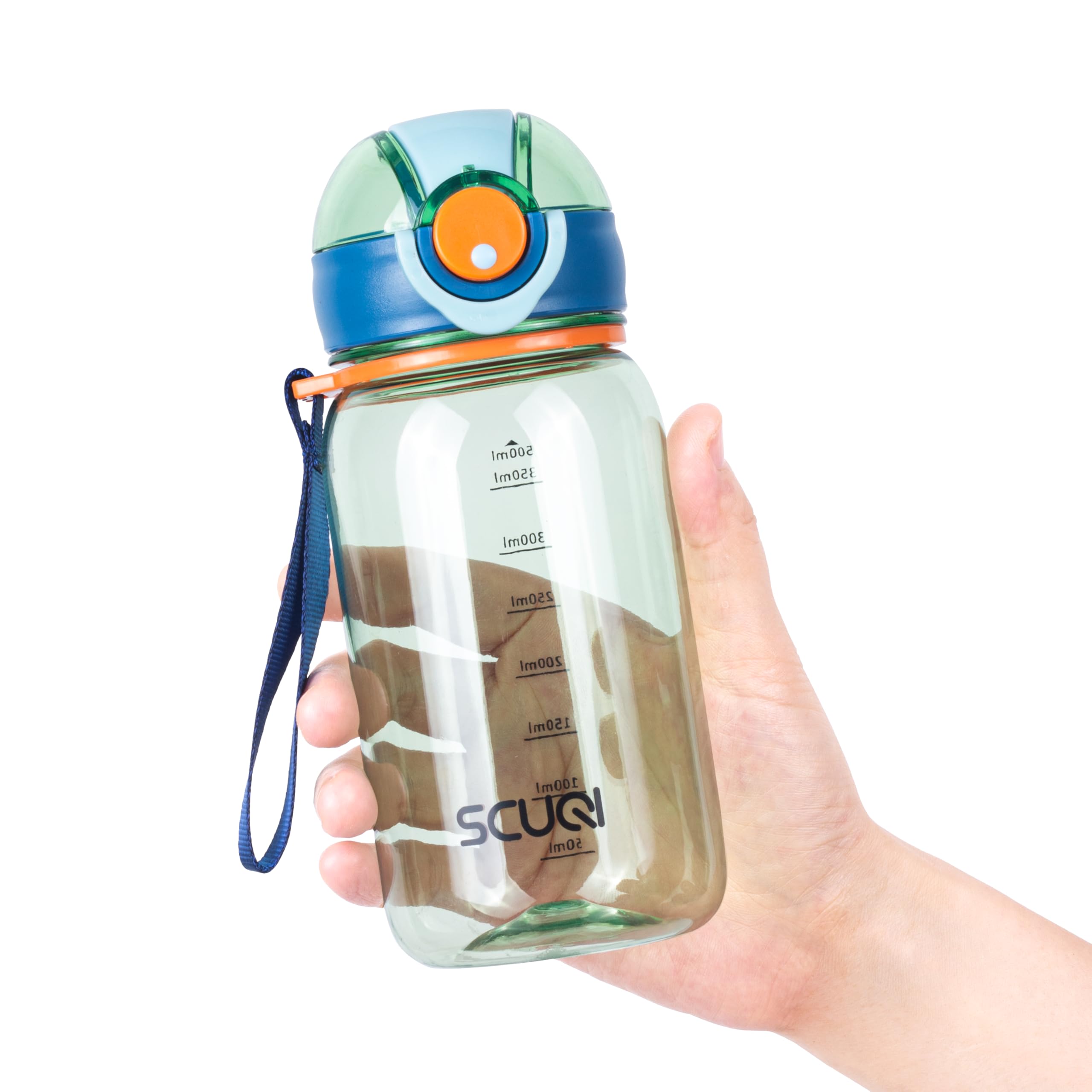 Louis Donné School Water Bottle 14oz/420ml BPA-Free Tritan, Leak Proof with Safety Lock & Pop-Up Spout Cover, Carry Handle for Travel Outdoor Playground