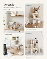 SONGMICS Spice Rack Set of 2 Cupboard Shelf Organisers Cream White KCS002W02 view 6
