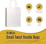 Thepaperbagstore 10 White Small Paper Party Bags With Handles 18x22x8cm view 2