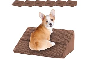 LITAIL Upgrade Non-Slip Dog Ramps/Stairs for Staircase, Foam Dog Ramps for Stairs Inside House, Foam Pet Ramps for Small Dogs, Stair Ramp for Injured Dogs Cats with Self-Sticky Pads to Fix, 6 Pack