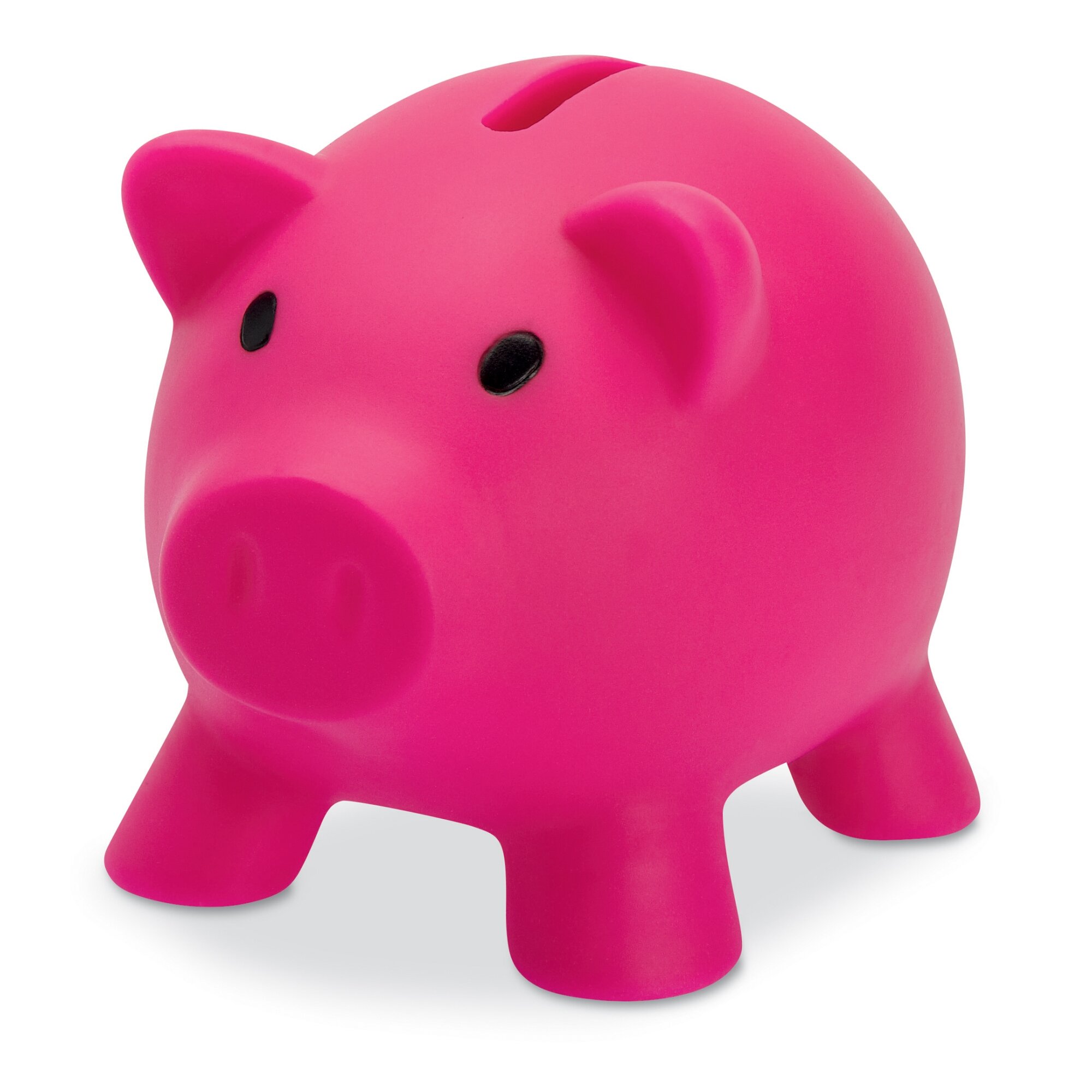 Plastic Piggy Bank/Money Box for Savings Coins - Fuchsia