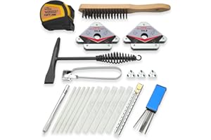 VASTOOLS Welding Accessories,22pc,Chipping Hammer, Welding Soapstone Holder,16'x 1"Tape measures,50LB Welding Magnet,Triple Flint Torch Striker,3"Torch Cleaner,Wire Brush 11"