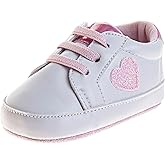 Josmo Infant Girls Fashion Sneakers Newborn Soft Sole Star and Heart First Walking Shoes Size 2-4 Infant