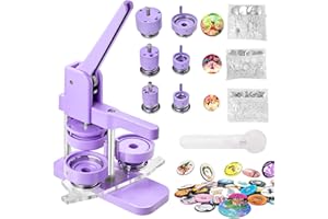 Alldeer ButtonMaker Machine 1+1.25+2.25 inch, Button Press Machine 25+32+58MM, Button Pin Maker Machine Multiple Sizes with 300 Sets Button Maker Supplies, Badge Machine, Button Maker Machine Kit