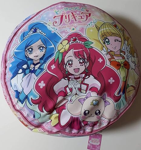 Amazon ヒーリングっど プリキュア ラウンドクッション レインボー 約50cm タグ付き 抱き枕 ぬいぐるみ レア ラテ ラビリン ニャトラン アニメ 萌えグッズ 通販