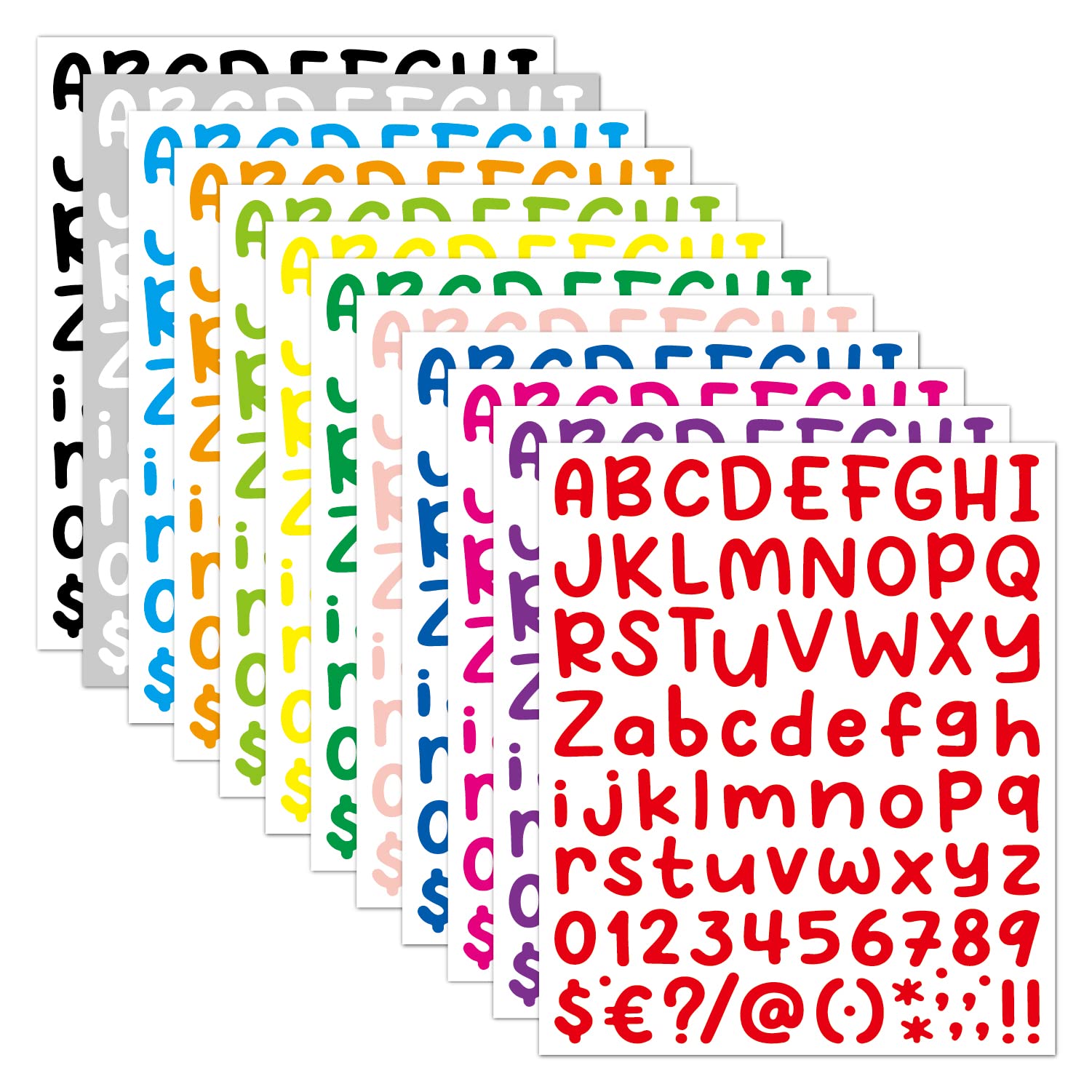 972 Alphabet Stickers 12 Sheets Letter Stickers,1 inch Vinyl Self-Adhesive Sticker Letters, Black Alphabets ABC Stickers and DIY Mailbox House Numbers