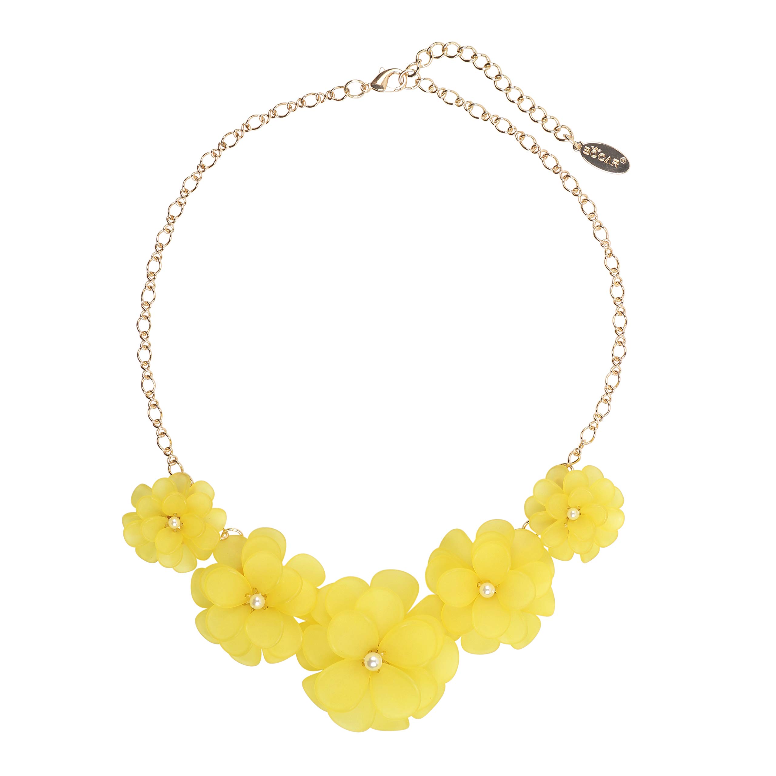 BOCAR Acrylic Pendant Collar Flower Statement Choker Necklace for Women (NK-10241-yellow) — image 1