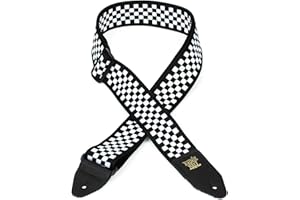 Ernie Ball Jacquard Guitar Strap, Black and White Checkered (P04149)