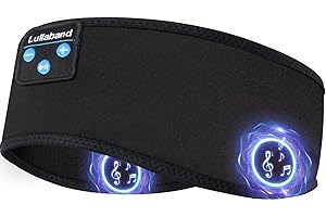 Lullaband Bluetooth Sleep Headphones Headband, Non-Slip Soft Stretchy Wireless Bluetooth Earphones with 10-Hour Battery Speakers for Sleep Travel Sports Yoga Meditation Running and Housework