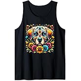 Cinco De Mayo Sugar Skull Flower Labrador Retriever Dog Tank Top