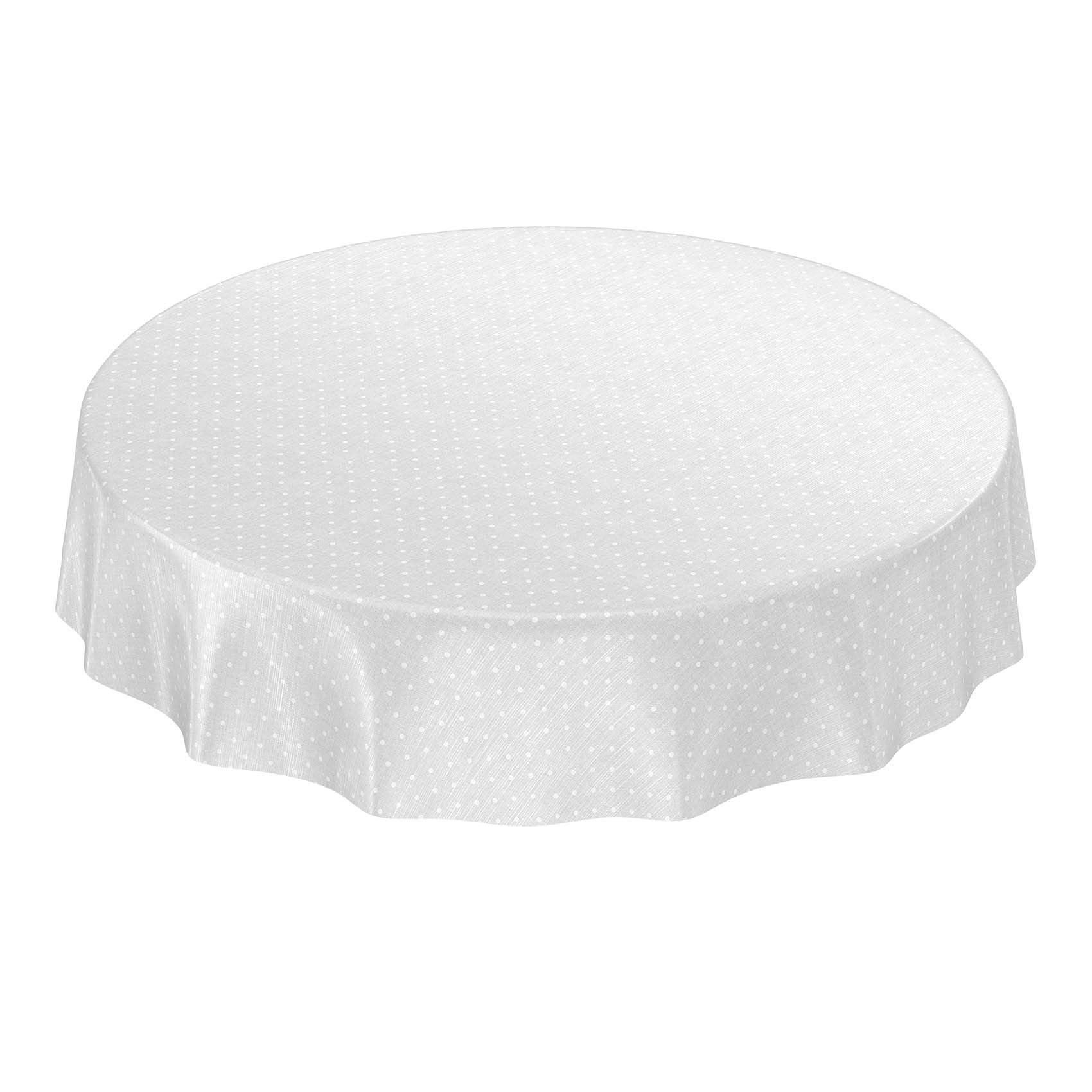 ANRO Oilcloth Tablecloth Oilcloth Tablecloth Dots Plain Grey Round 140 cm