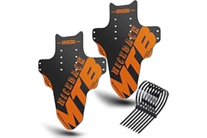 NICEDACK Mudguards Mountain Bike, 2 Pieces Mudguard Fit 20-29 Inch MTB Mudguard Front and Rear Compatible Bicycle Splash Guard (Orange)