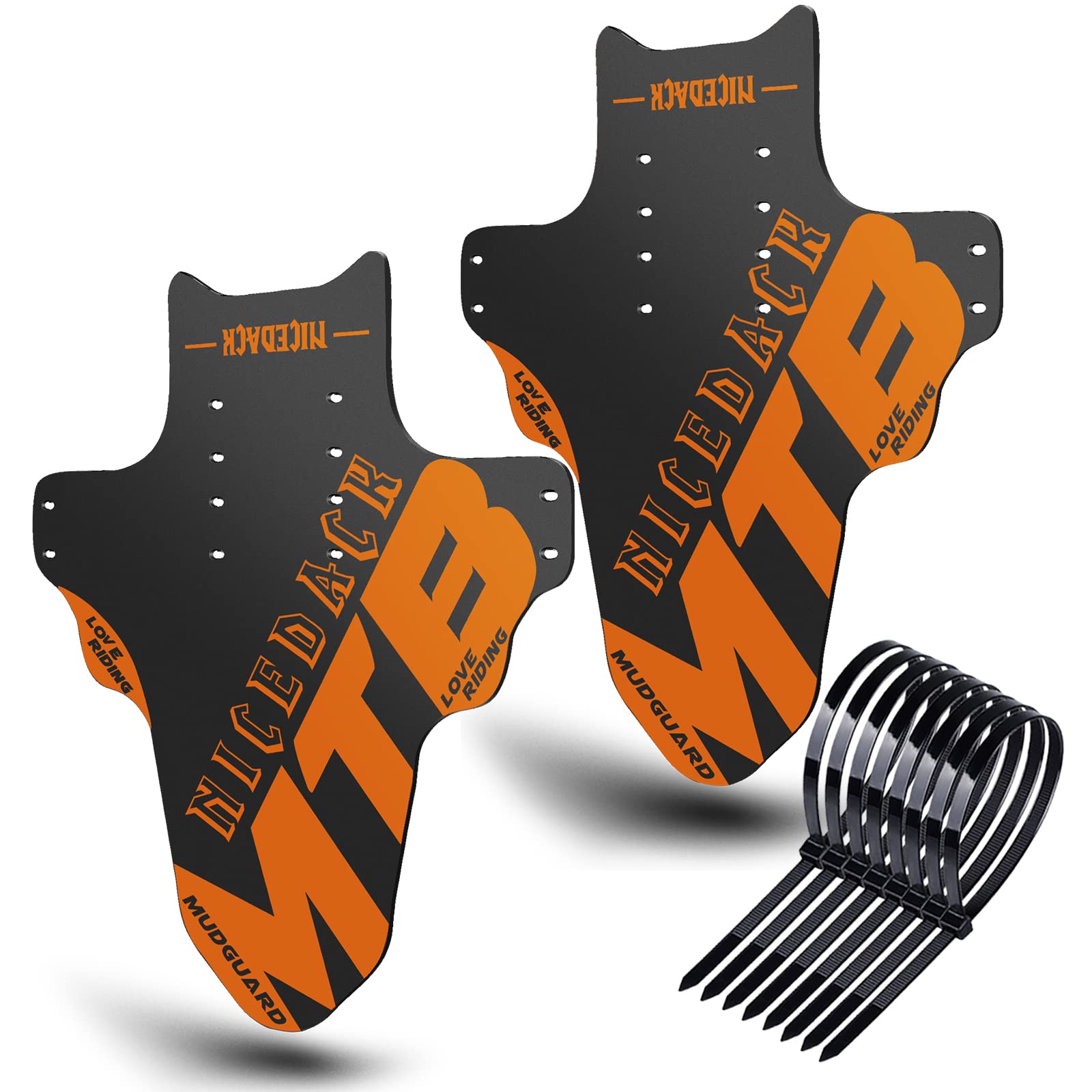 NICEDACK Mudguards Mountain Bike, 2 Pieces Mudguard Fit 20-29 Inch MTB Mudguard Front and Rear Compatible Bicycle Splash Guard (Brown)