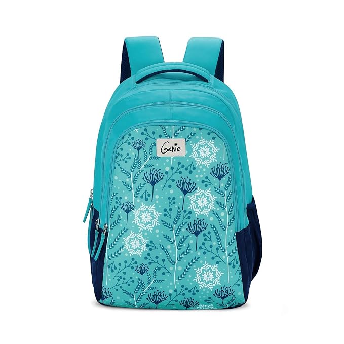 Genie Snowflake 36 Litres Teal & Blue School Backpack (19 inch, Water