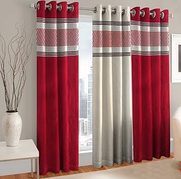 Buy Home Cloud Fancy Curtains 7 Feet Set Of 3 Curtains For