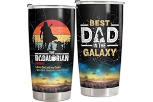 34HD Father Day Gifts, Dadalorian Tumbler with Lid 20 oz Stainless Steel, Star Movie Mug, Star Dad Gifts, Birthday Dad Gifts from Daughter Son, Husband Gifts from Wife