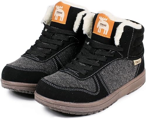 Amazon セレブル モズ Moz スニーカー レディース ハイカット ボア 防寒 防滑 冬 暖かい 3e 幅広 サイドファスナー 履きやすい ブラック 23cm スニーカー