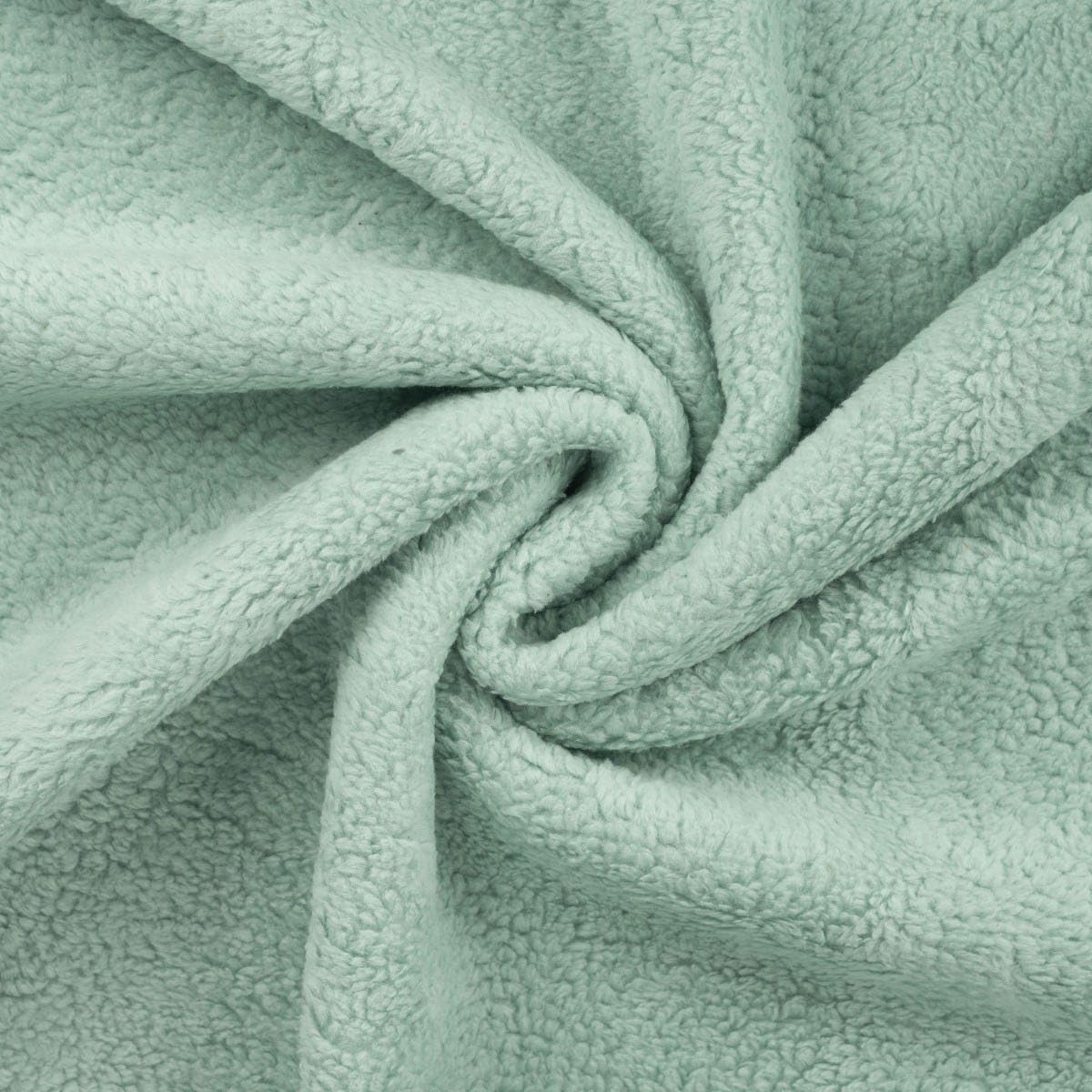 Cotton Teddy Sherpa Fleece Fabric Material - Mint, 1Mtr 150cmx100cm