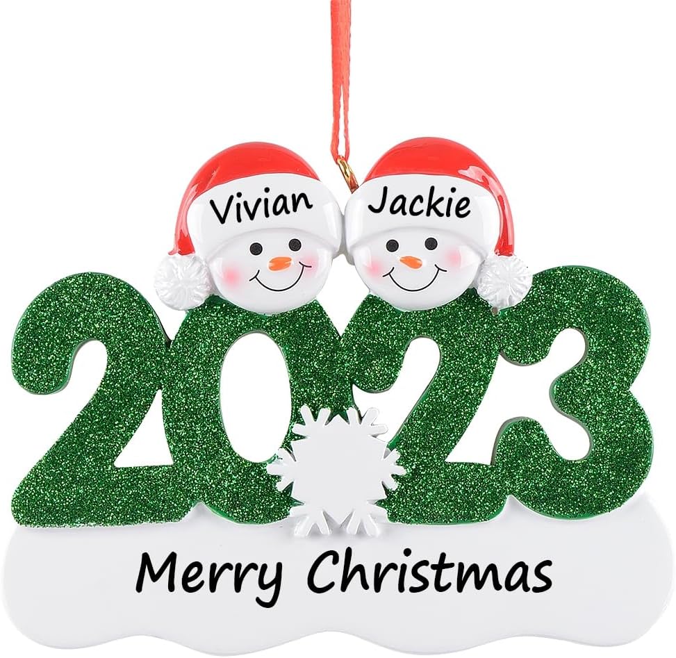 Ornaments - 2023 Personalized Family Christmas Ornament - Snowman Couple Christmas Tree Ornament - Decorative Hanging Ornaments - Keepsake Gifts for Mom, Dad, Kid, Grandma, Grandpa - Free Customization