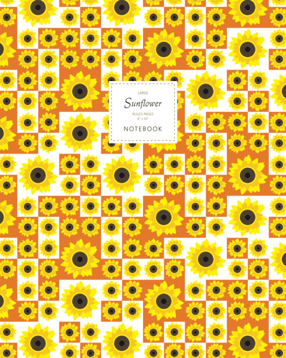 Sunflower Notebook - Ruled Pages - 8x10 - Large (Orange)