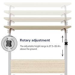 soges 31.5 inches Side Table, Adjustable Movable