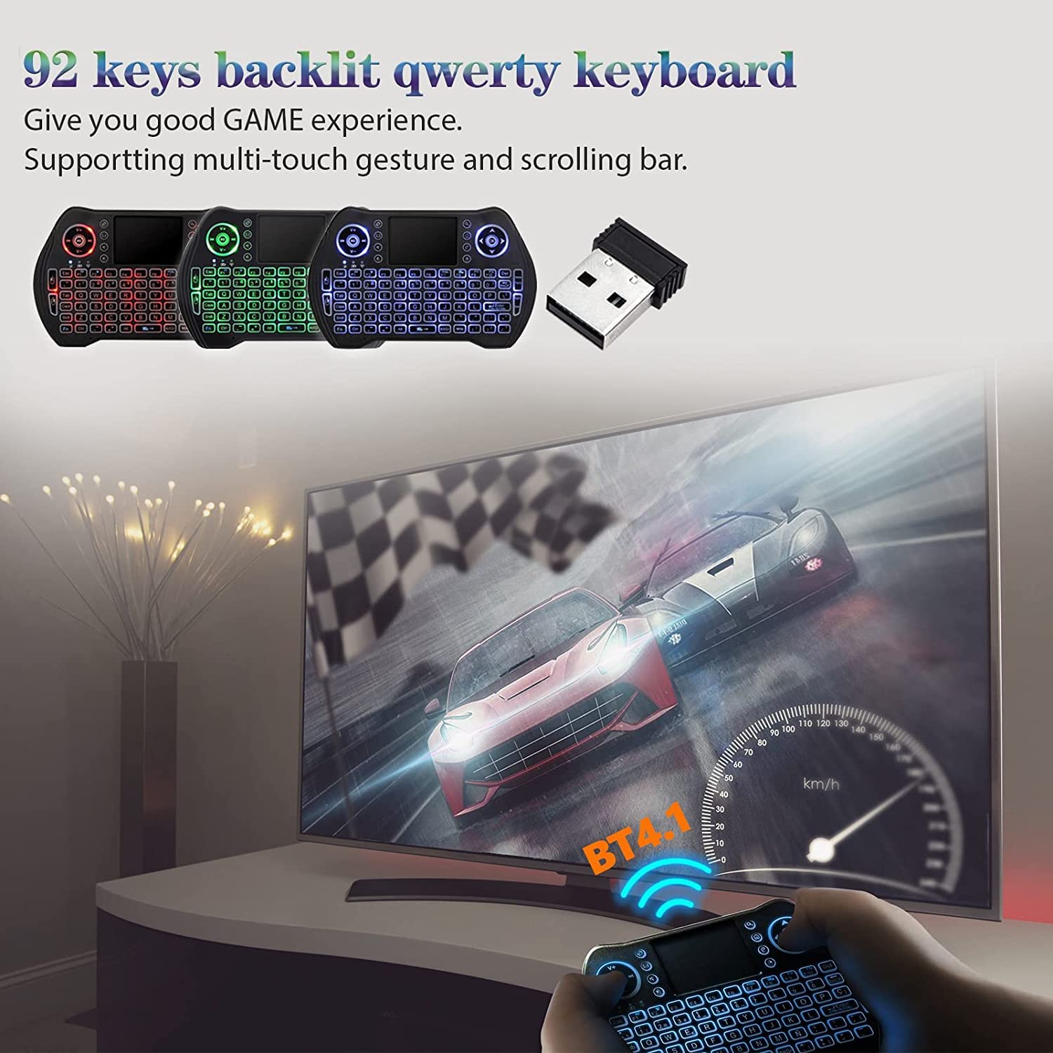 Android 12 TV Box WiFi 6 Dual-WiFi 2.4G 5G 4GB RAM 64GB ROM TV Box Android 2023 Support 8K 6K 3D USB2.0 H.265 BT5.0 with Mini Keyboard