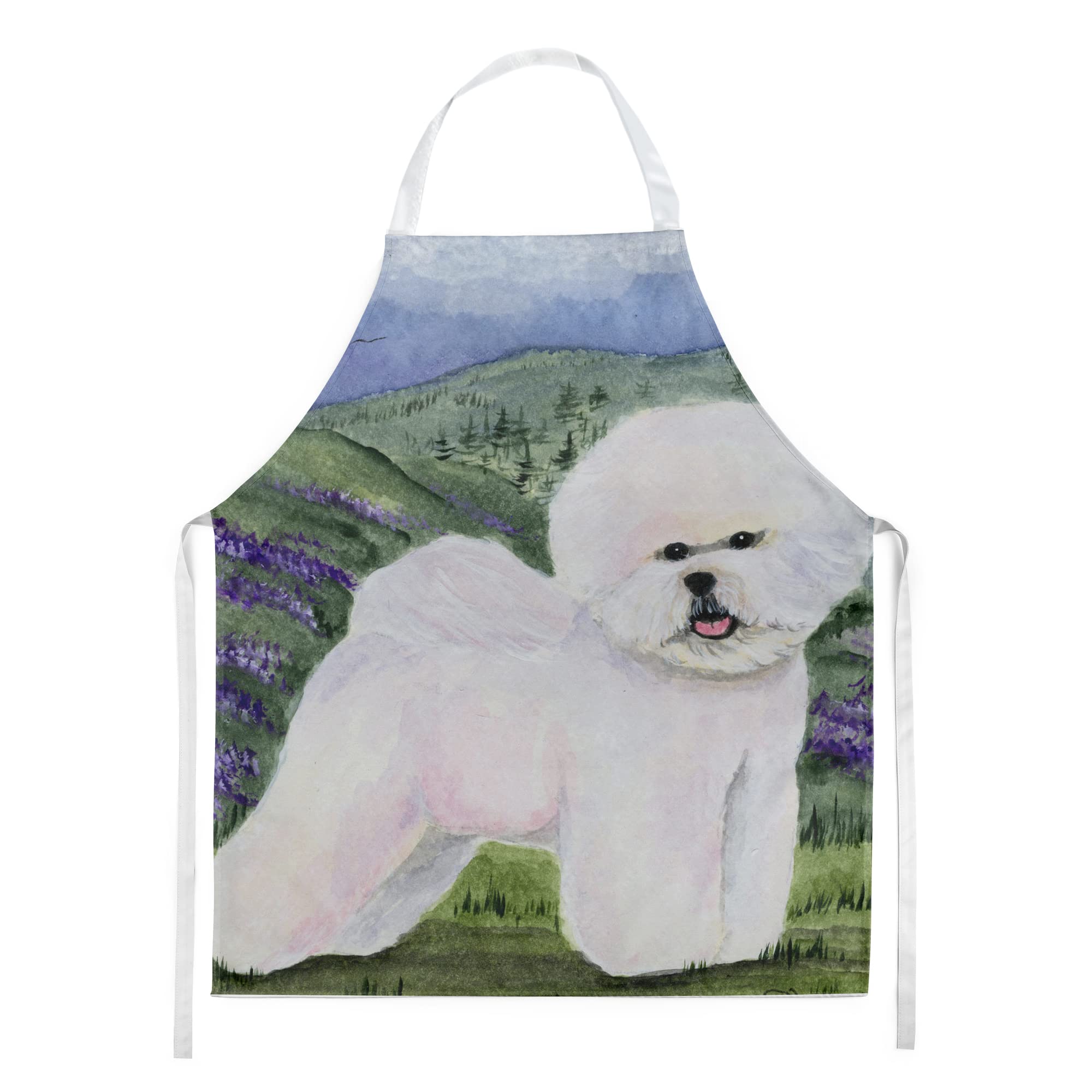 Caroline's Treasures SS8025APRON Bichon Frise Apron, Large, Multicolor