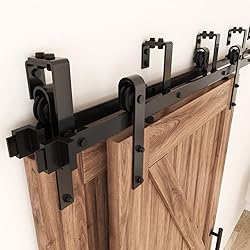 ZEKOO 12 FT Double Track Bypass Barn Door Hardware