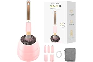DITEFUN Electric Makeup Brush Cleaner Machine -15000RPM Fast Deep Cleaning and Dry Make Up Brushes Efficient Cleaning With Storage Cas, Portable Spinning Washer, gift for women- pink