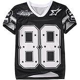 Blithestars Girls Boy Jersey Shirt Y2k Baggy Shirt 88 Graphic Tshirt V Neck Outfit Kids Oversized Short Sleeve Summer Tee Top