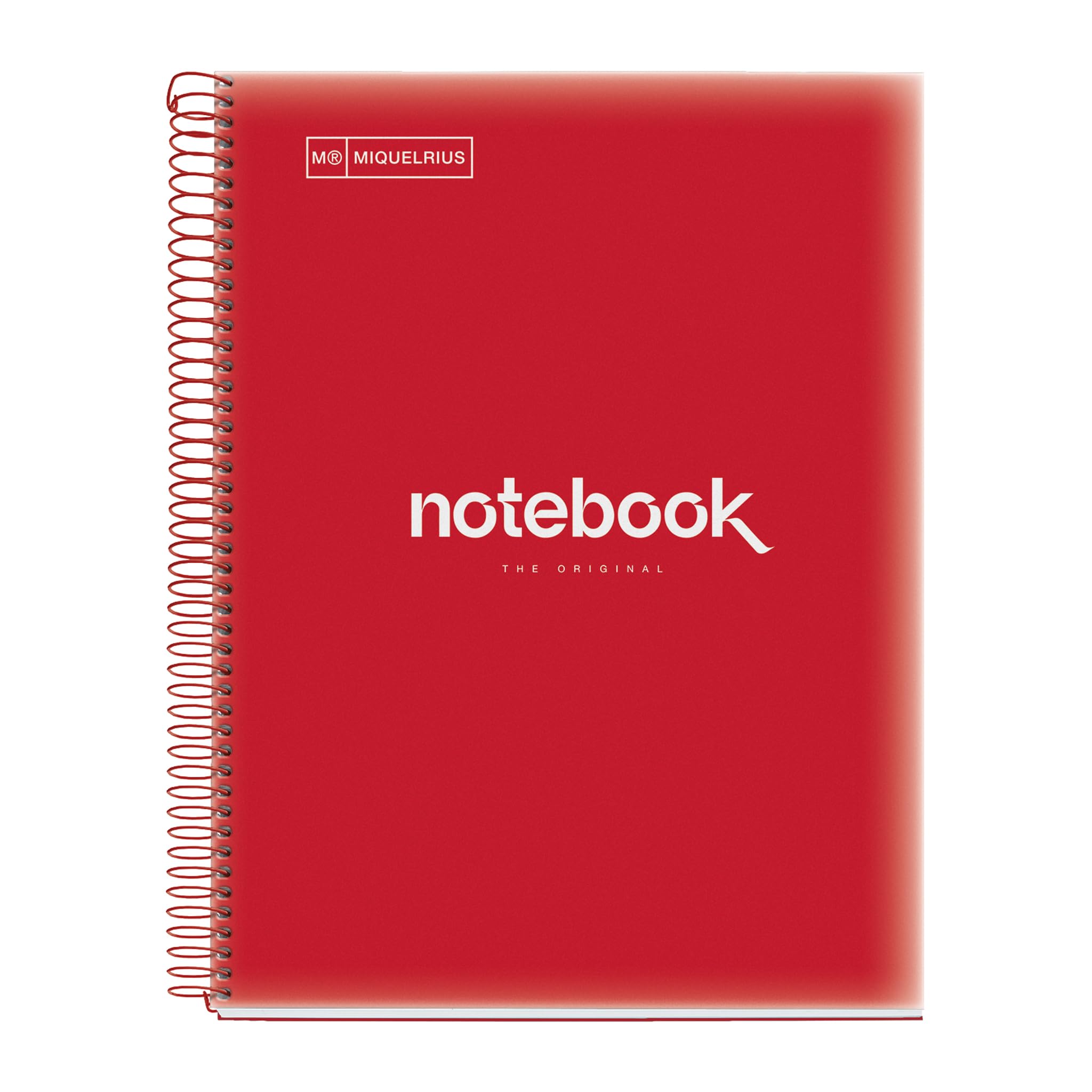 Miquelrius A4 Spiral Notebook, Plastic Cover A4 red