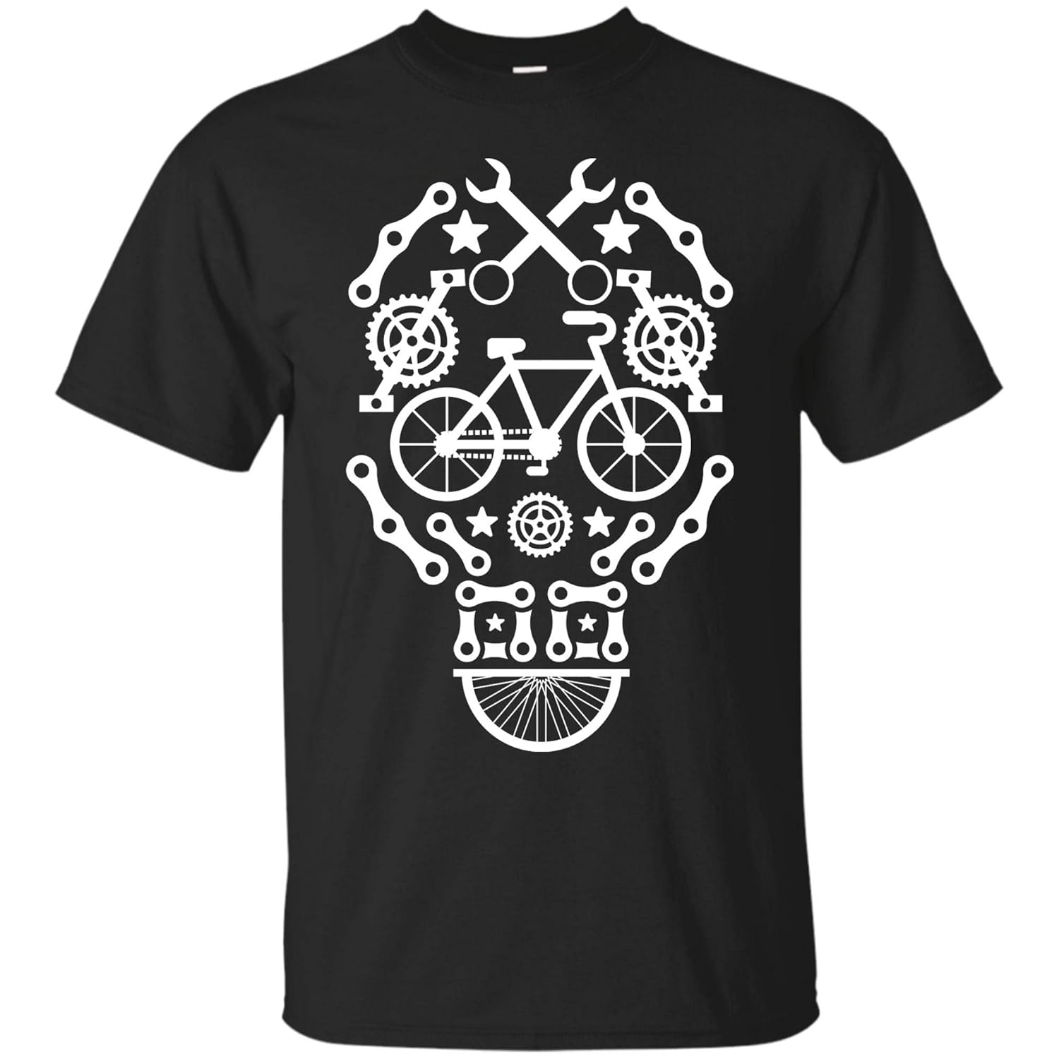 Funny Bicycle Cycling Skull Humor Graphic T Shirt 7722 Jznovelty