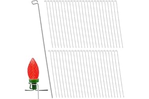 WENFAN 12 Inch Metal Christmas Light Stakes 60 Pack Christmas Yard Lights Stakes Universal Yard Lawn Holiday Light Stakes for C7 C9 String Lights Ground Stakes for Christmas Lights on Garden Driveway Pathway