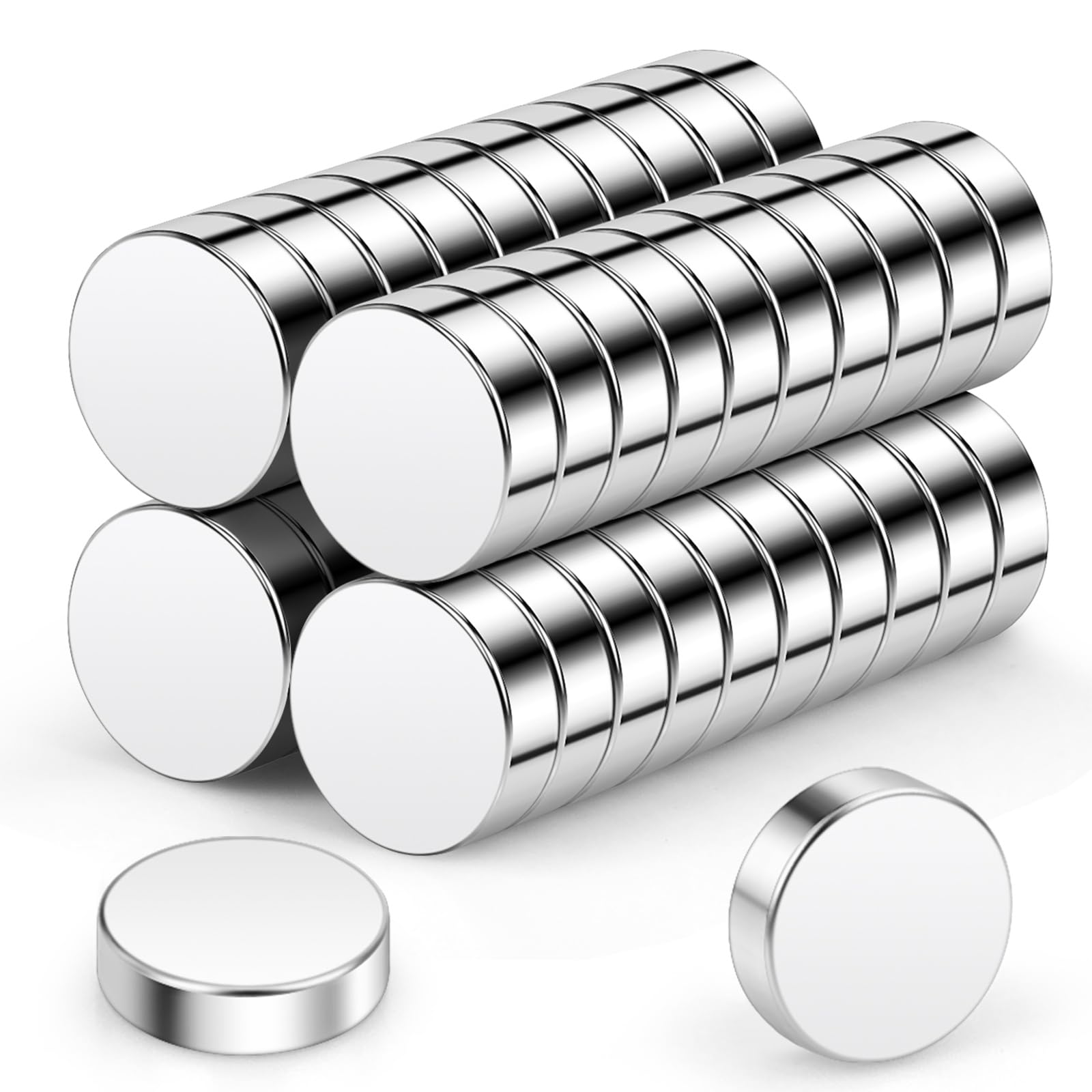 Wukong Round Magnets 10x3mm | 40 Pack, Extremely Strong Mini Magnets Round Small Magnet for Magnetic Board for Pin Board Magnetic Board, Refrigerator, Craft, Office, Kitchen