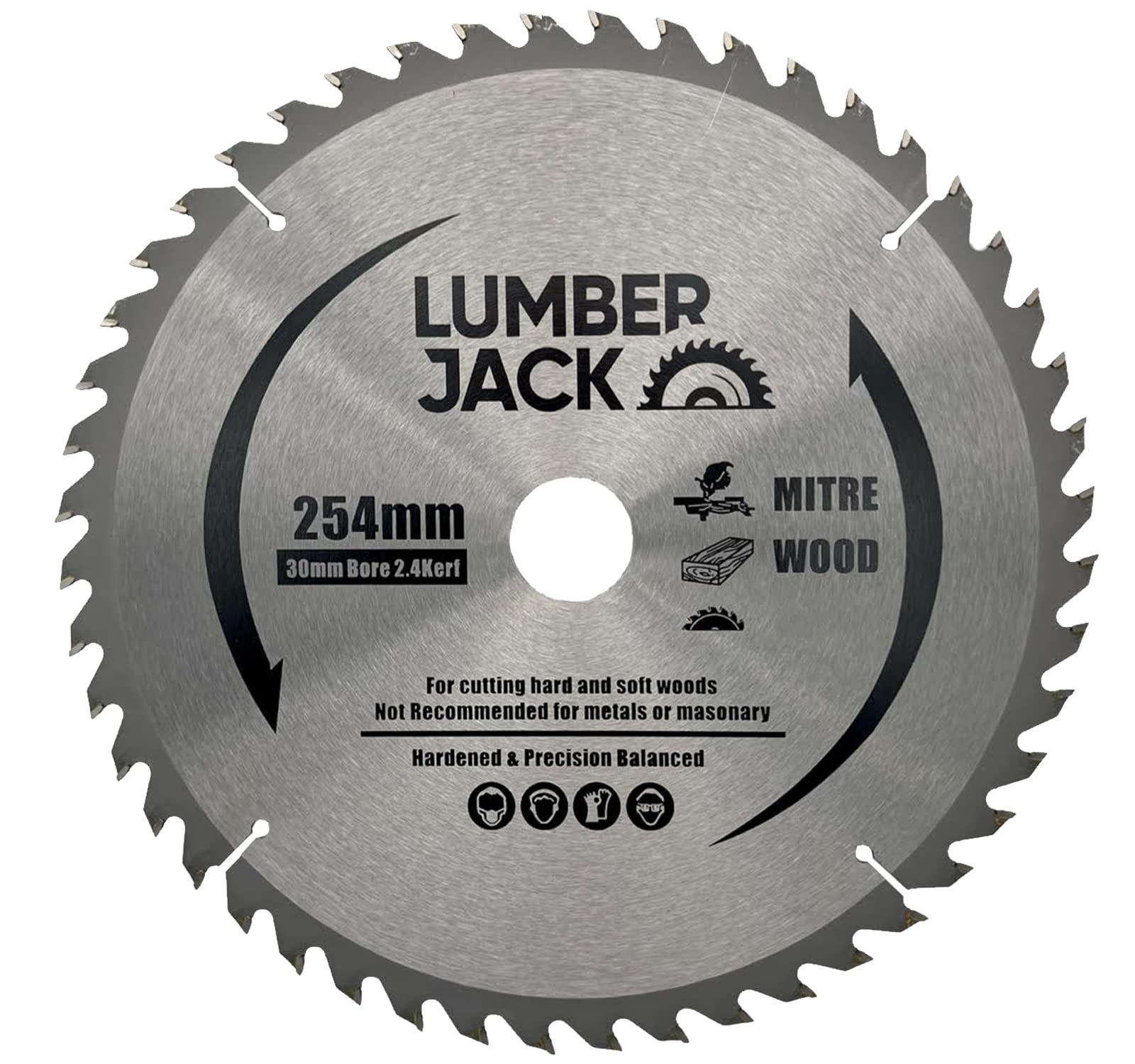 LUMBER JACK TCT Circular Wood Saw Blade 254mm x 30mm x bore x 24T for Bosch Makita Dewalt etc